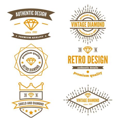 Set Of Vintage Logo Label Badge And Logotype Elements For Jewelry