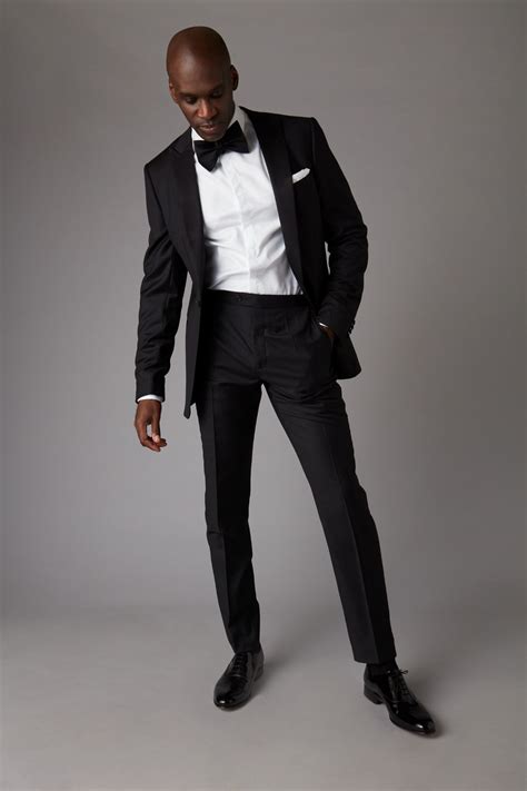 Black Tux Custom Made Black Tie Outfits Men Stylish Dress Slim Fit Suit Men