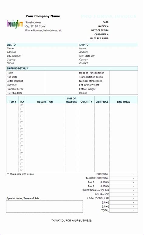 C1006bill of sales template 5. 10 Pro forma Excel Template - Excel Templates - Excel Templates