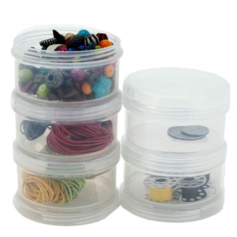 Containers Storage Small Impact Resistant Stackable Clear 5 For Beads