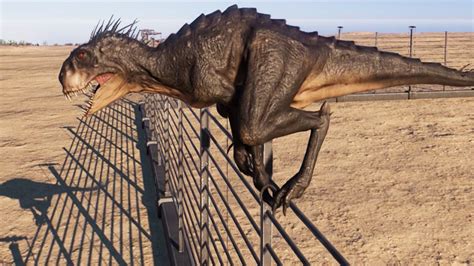 Scorpius Rex Climbing The Fence Jurassic World Evolution 2 Youtube