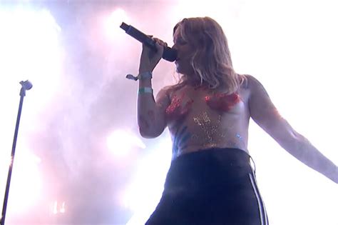 Glastonbury Tove Lo Goes Topless In X Rated Glitter Boobs Outfit