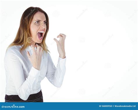 Angry Yelling Businesswoman Stock Photo Image Of Hair Businesswoman