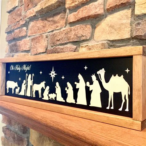 Nativity Sign Christmas Decor Framed Nativity Sign Etsy