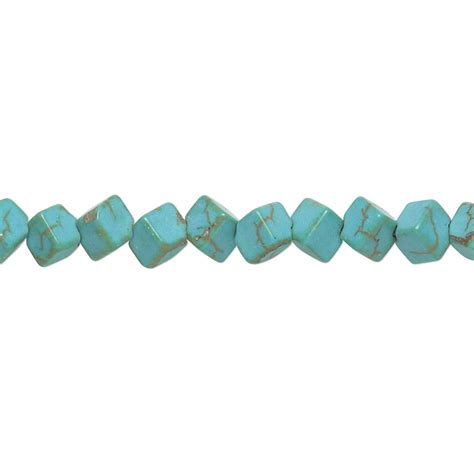 Bead Magnesite Dyed Stabilized Blue Green 4mm Diagonally Drilled