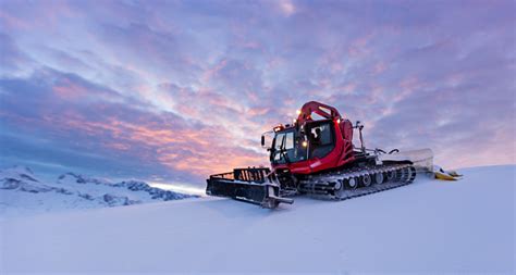 Snowplow Machine At Snowy Ski Resort Stock Photo Download Image Now
