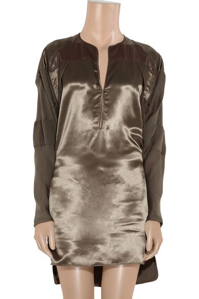 Reed Krakoff Silk And Leather Dress NET A PORTER COM