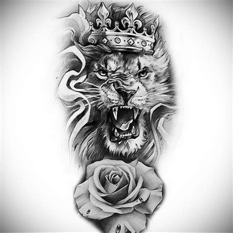 Lion Tattoo With Crown 08122019 №002 Tattoo Crown