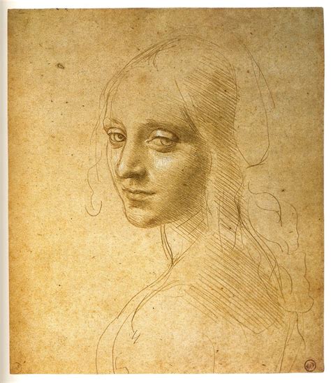 Leonardo Da Vinci Head Of A Young Woman Study For The Angel In The