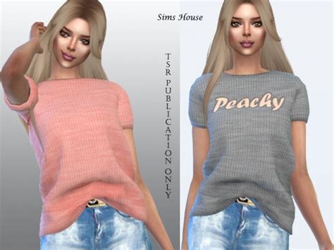 Womens T Shirt Tucked In Front Base Colors By Sims House At Tsr Sims