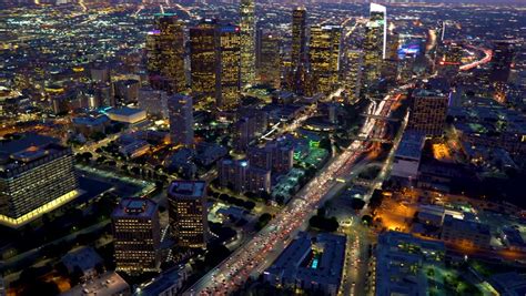 Aerial View Downtown Los Angeles Just Stock Footage Video 100 Royalty