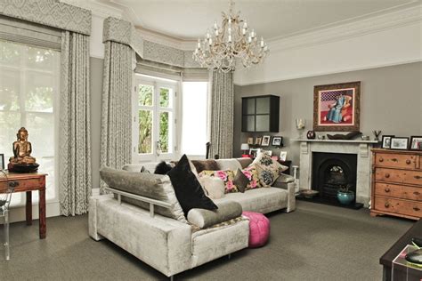 Neutral Living Room With Accents Of Bright Colour From Bespoke Cushions