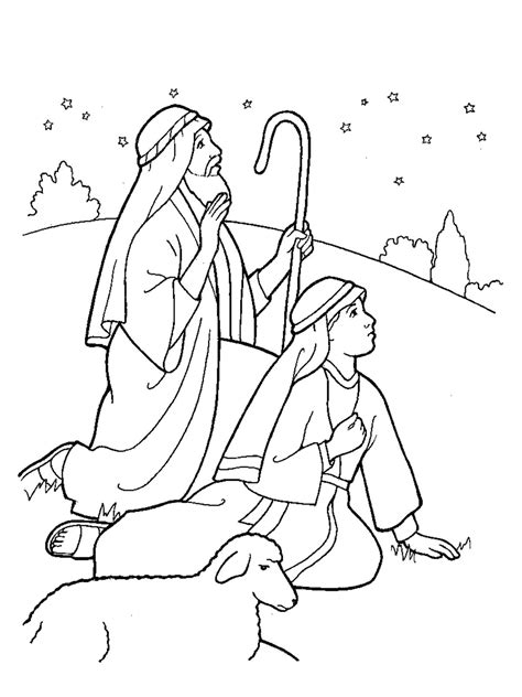 Shepherds Baby Jesus Coloring Pages Sketch Coloring Page