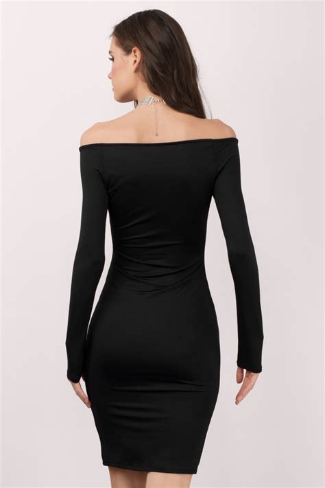 Black Bodycon Dress Off Shoulder Dress Black Bodycon 14 Tobi Us