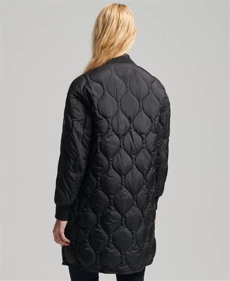 Superdry Studios Longline Quilted Coat Womens Womens Jackets