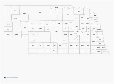 Nebraska Counties Outline Map Cross Hd Png Download Kindpng