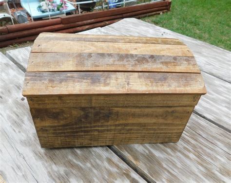 Vintage Wooden Trunk Box Small Wooden Trunk Vintage Home Etsy