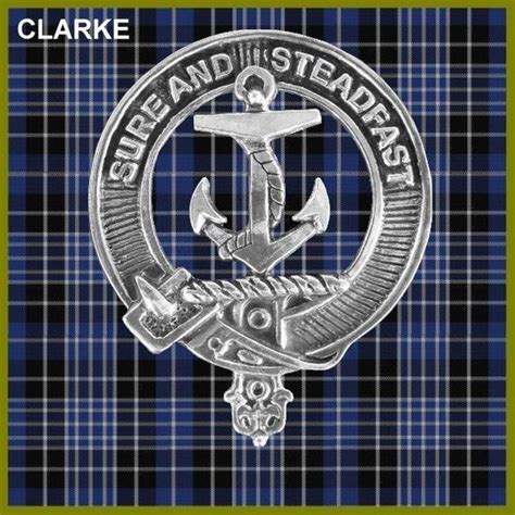 Clark Tartan Clan Crest Scottish Brooch Cap Badge Th8 Tartan Badge