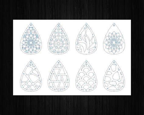 8 Vector Files Earrings For Laser And CNC Machine Cutting Etsy