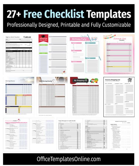 Checklist In Word Template