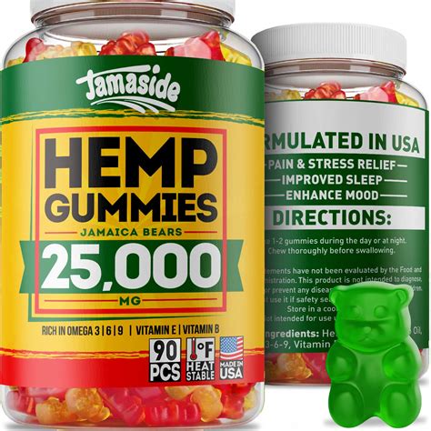 Natural Hemp Gummies 25000mg 277mg Per Gummy Bear With Full Spectrum