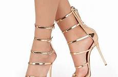 heels gold sandal sandals high heel leather size buckle metallic strappy cut woman women outs sexy big