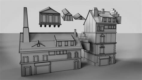 Paper Buildings And Building Model Kit 3d Model