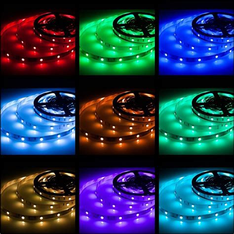 Building lights & lighting supplies. Rxment RGB LED Strip Lights with Remote 5 Meter 16.4 Foot 5050 RGB 150LEDs Full Kit, Blue LED ...