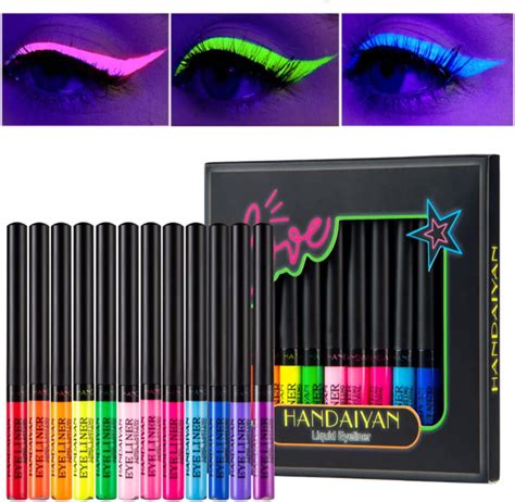 Neon Liquid Eyeliner Set 12 Colors Uv Glow Matte Eyeliner Waterproof