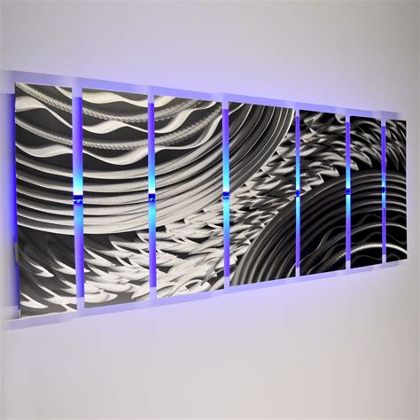 Lighted Metal Wall Art Led Metal Wall Sculpture Silver Wall Etsy Uk