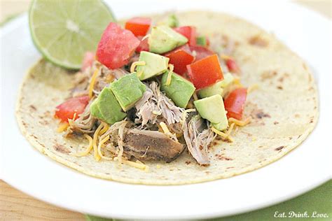 Slow Cooker Chili Lime Pulled Pork Tacos Eat Drink Love