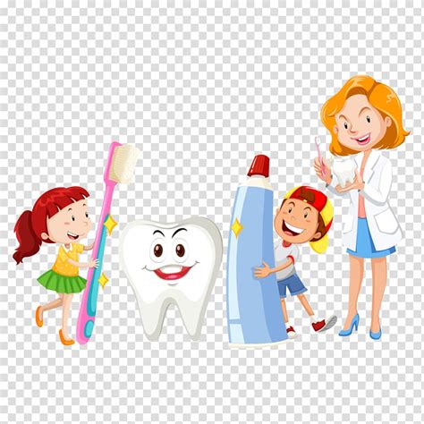 Dental Care Illustration Dentistry Oral Hygiene Cartoon Dentist With