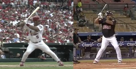 Albert Pujols Batting Stance Before When He Was In His Prime And Now