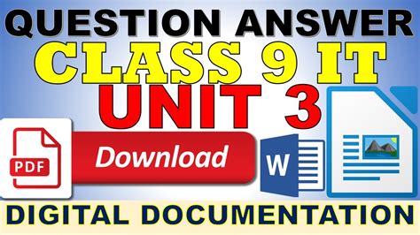 Class 9 It Unit 3 Question Answer Unit 3 Digital Documentation