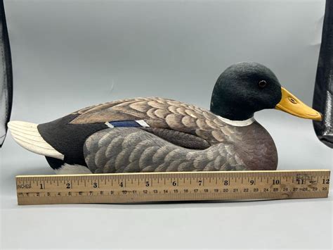 Vintage Wild Mallard Duck Hand Crafted Mold Composite Material Signed Joe Revello Displayable