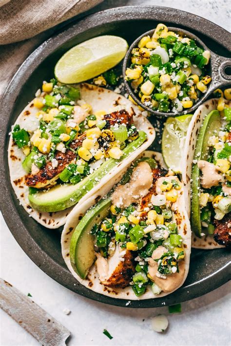 They include flavorful marinated chicken, crunchy cabbage mix, and a cilantro lime crema! MEXICAN STREET CORN CHICKEN TACOS - Elgin