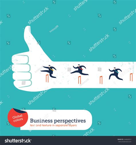 Businessmen Leaping Over Obstacles Like Hand Vector De Stock Libre De