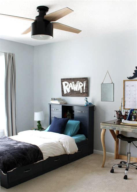 The size of the room with its current furniture, wall color, and flooring are all things that. A Tween Boy Bedroom Makeover | Boys bedroom paint, Boy ...