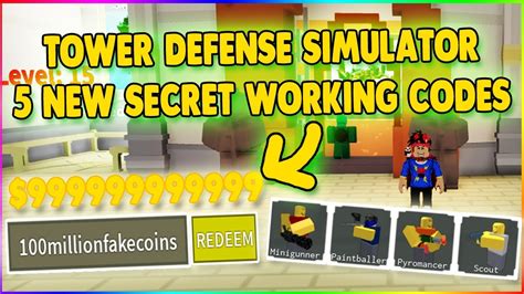 You can use these codes to make your character look more unique! *5 NEW SECRET CODES* TOWER DEFENSE SIMULATOR CODES ROBLOX ...