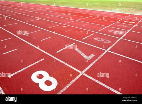 Lanes Of Running Track Stock Photo Alamy