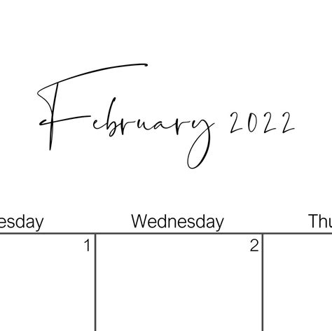 Printable Blank Calendar 2022 With Notes Space Classic Etsy