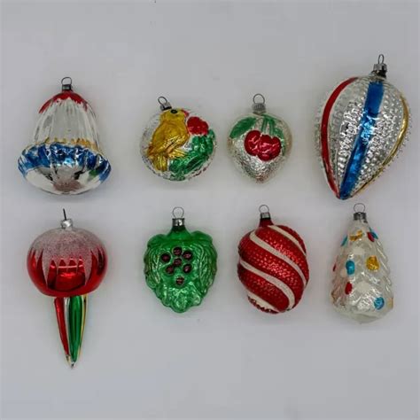 Vintage West Germany Mercury Glass Bumpy Indent Christmas Ornament Set Of Picclick