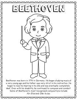Little schoolhouse in the suburbs. Beethoven, Famous Composer Informational Text Coloring ...