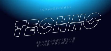 Techno Font Vector Art Icons And Graphics For Free Download