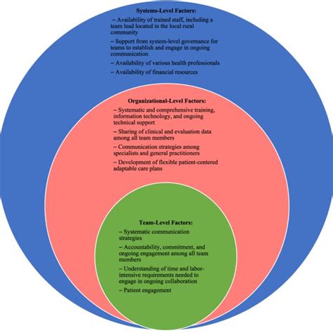 Adapted Socio Ecological Model Depicting Factors Influencing Team Based