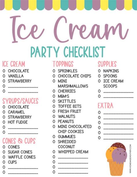 The Ice Cream Party Checklist