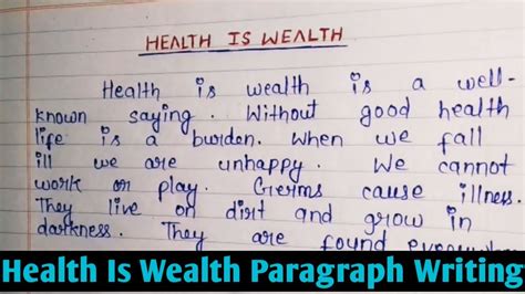 Health Is Wealth Essay In English Health Is Wealth Paragraph Writing