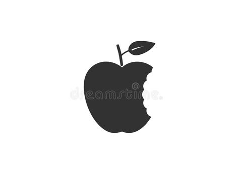 Bitten Apple Fruit Icon Vector Illustration Stock Vector