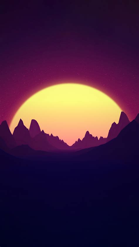 1080x1920 Retro Sunrise Mountains 5k Iphone 76s6 Plus Pixel Xl One