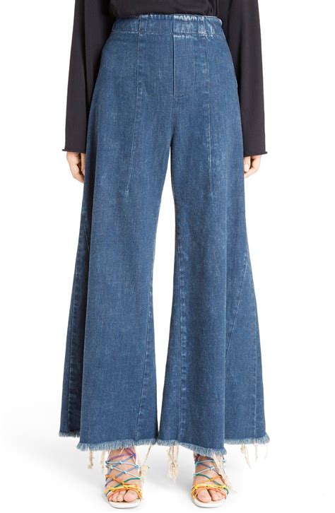 Chloé Crop Wide Leg Denim Pants In 2020 Wide Leg Denim Wide Leg